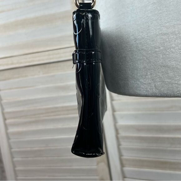 Kate Spade Black Patent Polka-Dot Embossed Handbag Purse - Picture 5 of 14